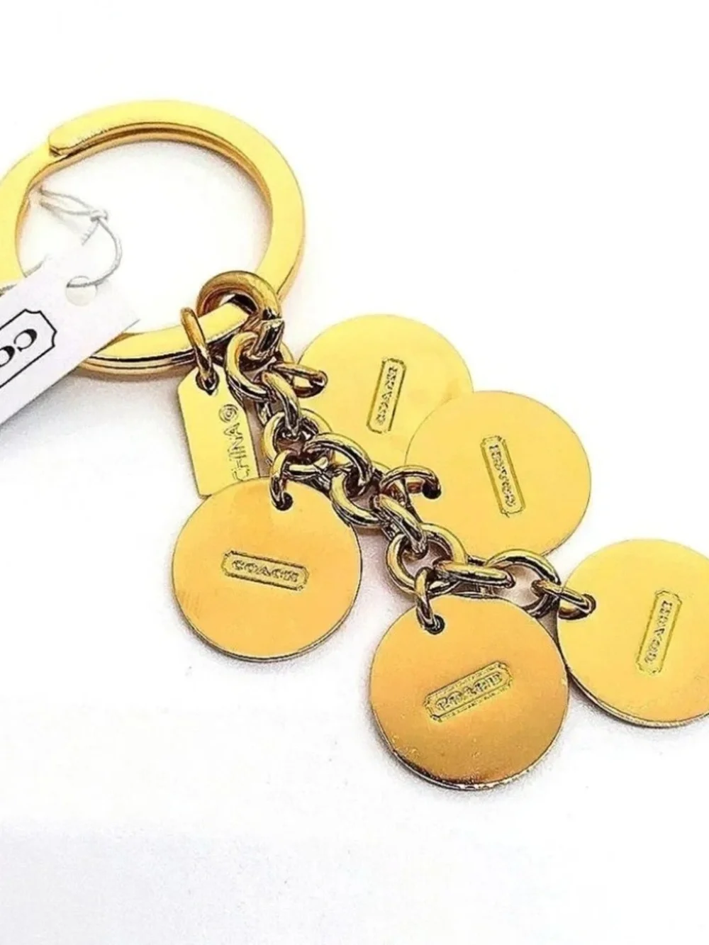 COACH KEYCHAIN GOLD LETTERS WITH SWAROVSKI CRYSTALS (RETIRED) NEW WITH TAGS W/BO